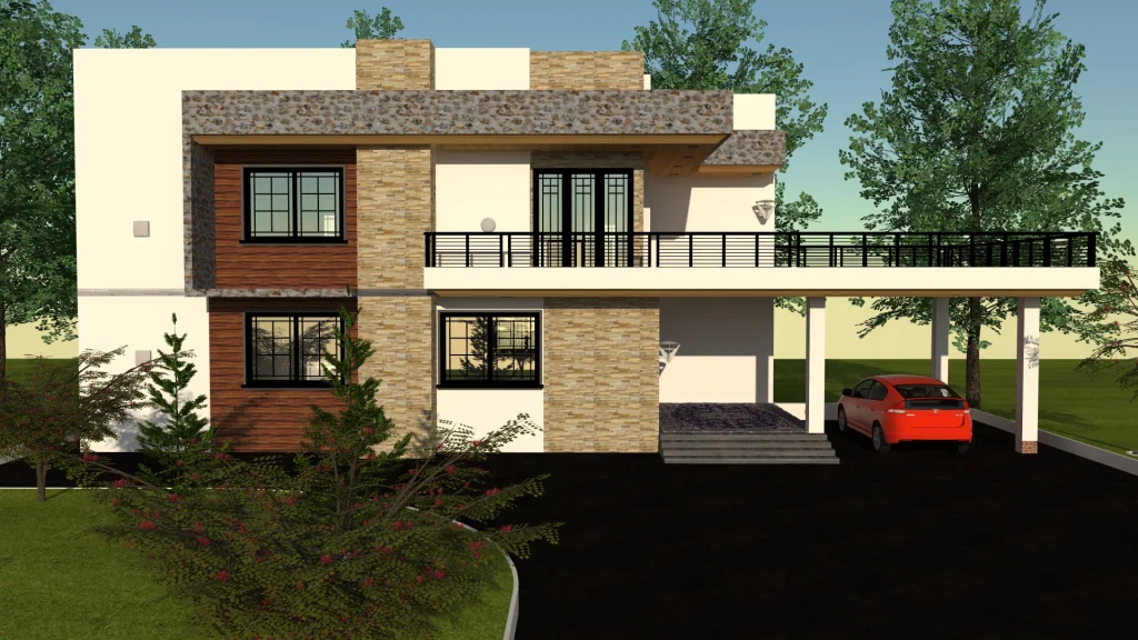 5br flat roof house designs in Kenya