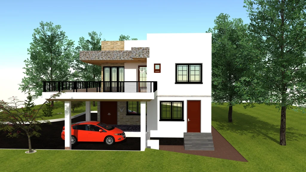 3br flat roof house designs in Kenya