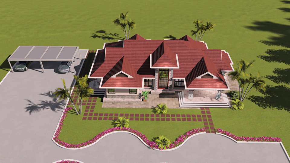 3 bedroom bungalow house designs in Kenya