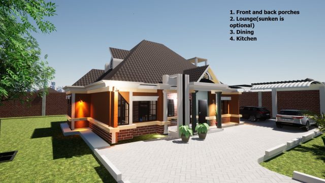 Classic and affordable 4 Bedroom Bungalow House Plan in Kenya - Image 3