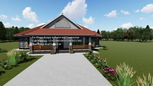 Bungalow 5 Bedrooms House Designs Kenya with Pantry and Patio - Image 5