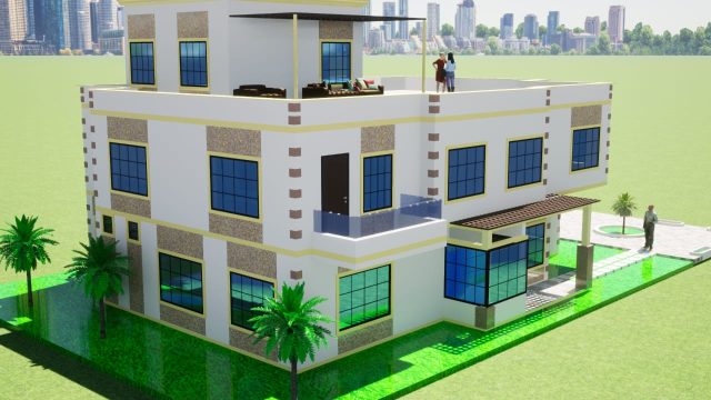 Modern Comfort - Simple 5BR Maisonette Building Plan in Kenya with Home Office and Laundry MEC068 - Image 14