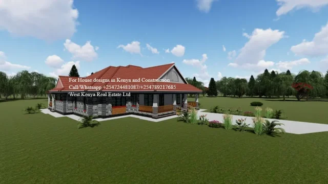 Bungalow 5 Bedrooms House Designs Kenya with Pantry and Patio - Image 4