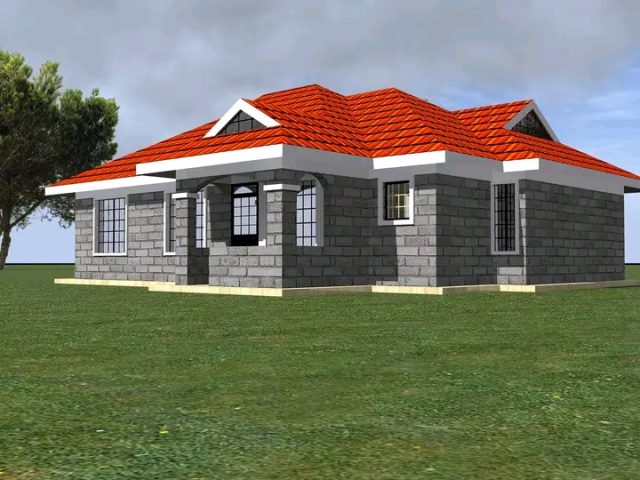 Affordable Bungalow 3br house plans in Kenya