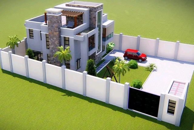 Massionette 4br house Designs in Kenya flat roof with a pent house - Image 3