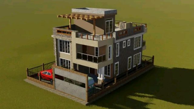 5BR flat roof Maisonette house designs in Kenya - Image 2