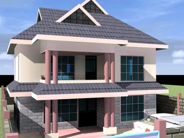 5 Bedroom Maisonette house plans in Kenya