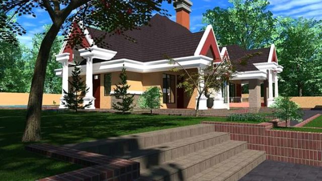 An exquisite 4 Bedroom Bungalow design in Kenya MEC006