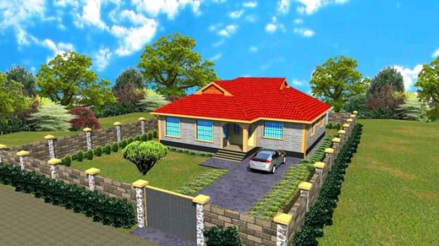 3 Bedroom Bungalow House Plans MEC014 - Image 2