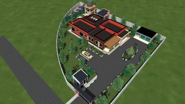 Luxurious 3 Bedroom Bungalow Flat Roof House Plans MEC045 - Image 20