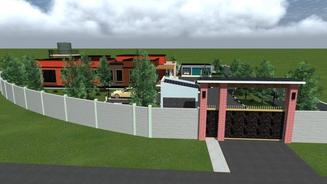 Luxurious 3 Bedroom Bungalow Flat Roof House Plans MEC045 - Image 13