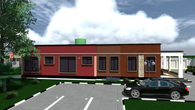 Luxurious 3 Bedroom Bungalow Flat Roof House Plans MEC045 - Image 7