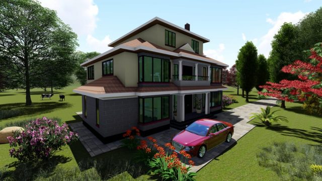 Unveiling Grandeur - Opulent 5BR Maisonette House Designs in Kenya WKRE057 - Image 4