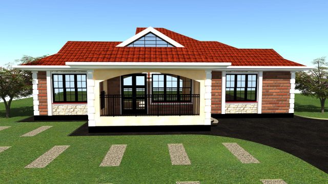 3-bedroom bungalow house designs in Kenya MEC059