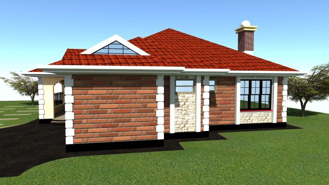 3-bedroom bungalow house designs in Kenya MEC059 - Image 5