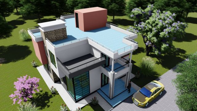 simple 4-bedroom maisonette house drawings in Kenya MEC065 - Image 5