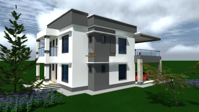 Maisonette House Plan Kenya-4BR Flat Roof - Image 3