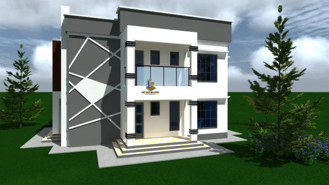 Maisonette House Plan Kenya-4BR Flat Roof - Image 2