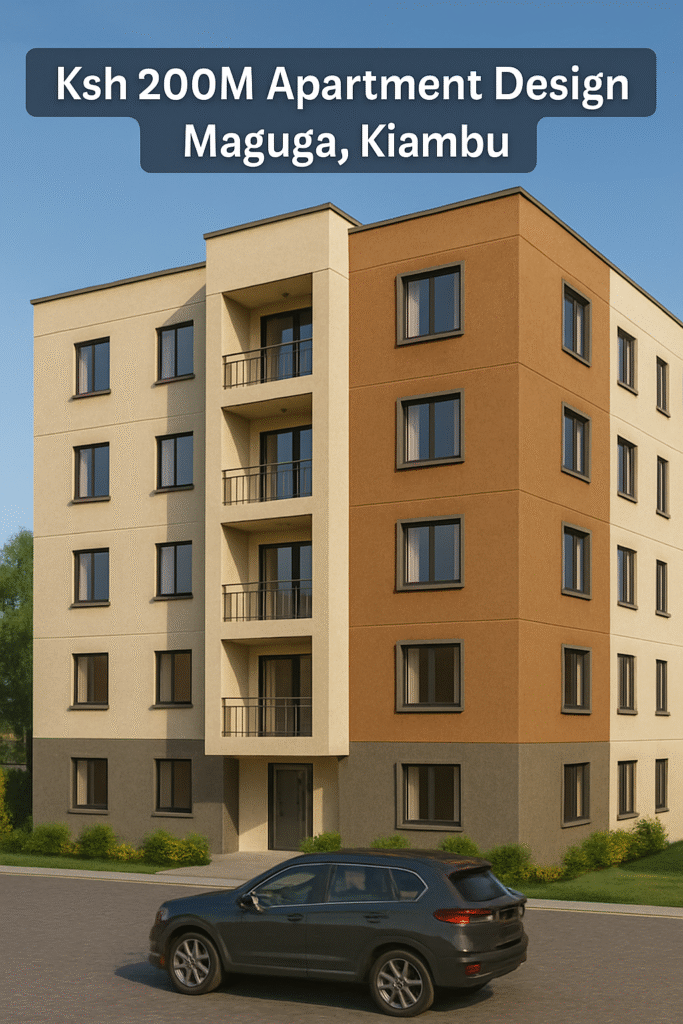 Ksh 200 Million Apartment Design in Maguga, Kiambu County: A Mixed-Unit Investment Opportunity 4 apartment plans in Kiambu
